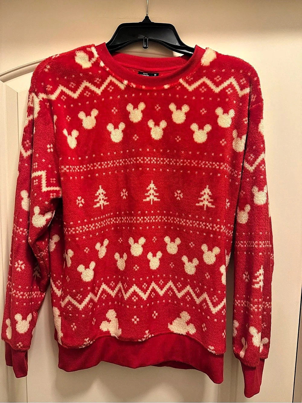 Disney Mickey Mouse Holiday Sweater in Red & White Size Medium